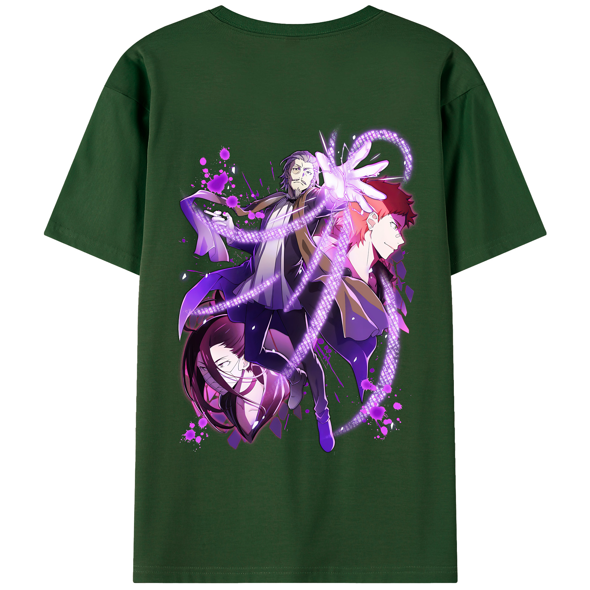 （画像用） 文豪ストレイドッグス Bungo Stray Dogs 綿100％半袖Tシャツ（背面プリント）